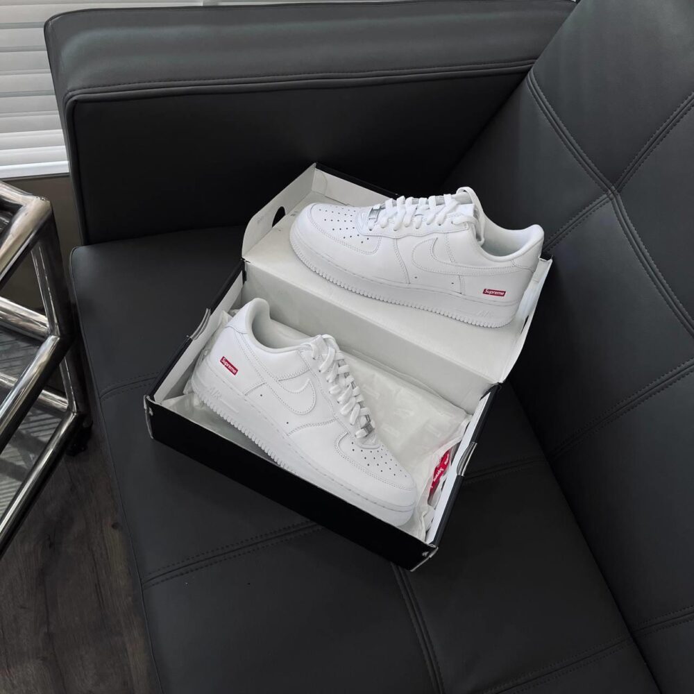 Nike  Air Force 1x Supreme Low 'Box Logo - White' - Image 11