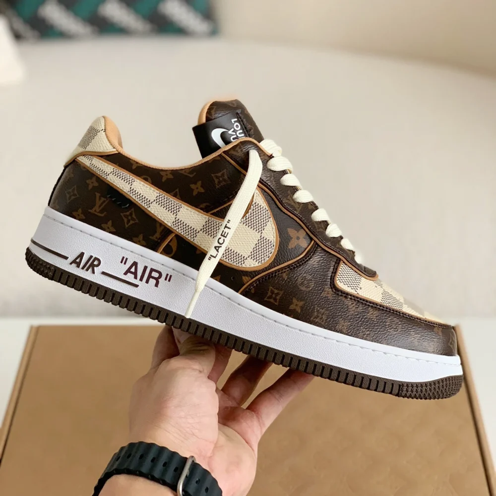 Louis Vuitton x Nike Air Force 1 Low 'Monogram Brown Damier Azur' - Image 2