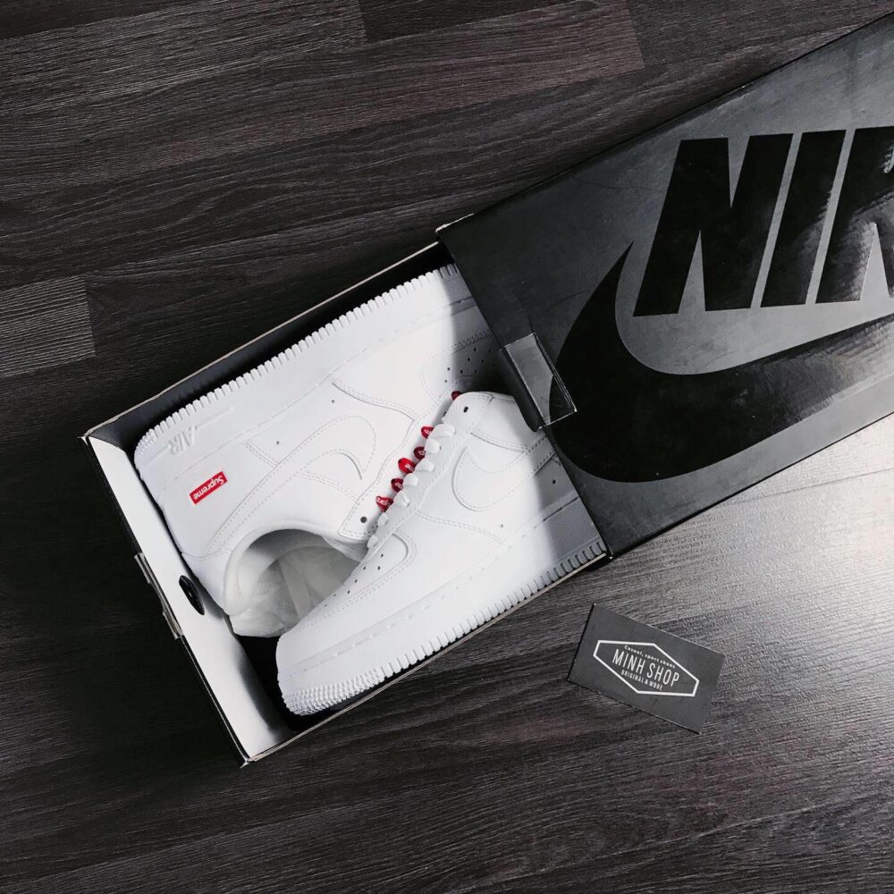 Nike  Air Force 1x Supreme Low 'Box Logo - White' - Image 19