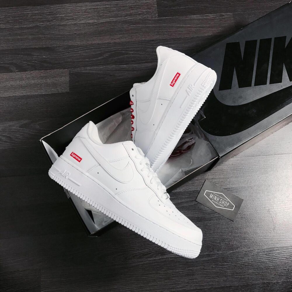 Nike  Air Force 1x Supreme Low 'Box Logo - White' - Image 20