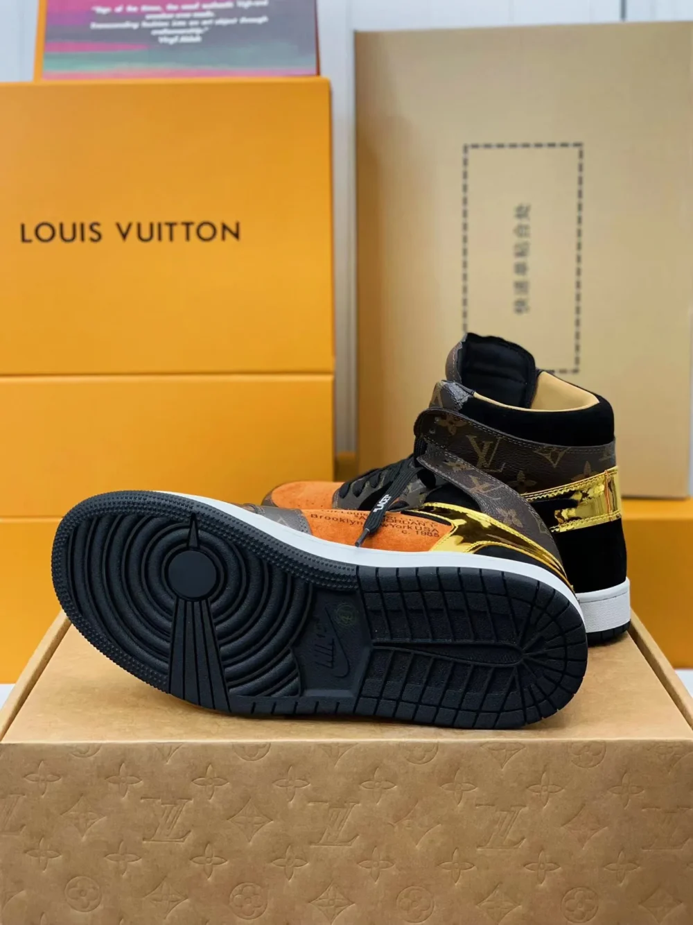 Nike Air Jordan 1 x LV – Luxury Earth‑Tone Monogram Edition - Image 9