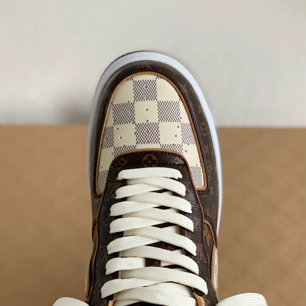 Louis Vuitton x Nike Air Force 1 Low 'Monogram Brown Damier Azur' - Image 3
