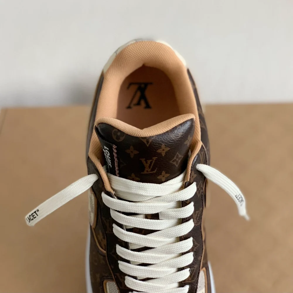 Louis Vuitton x Nike Air Force 1 Low 'Monogram Brown Damier Azur' - Image 4
