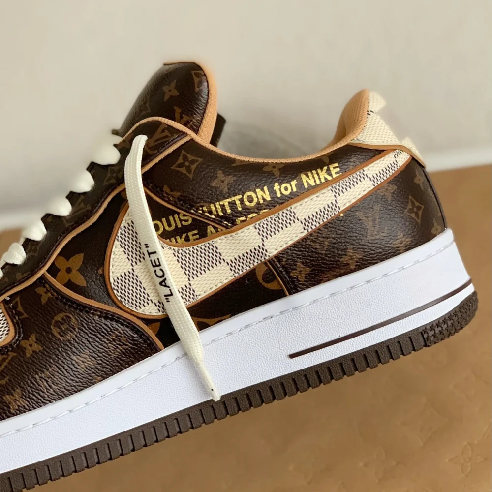 Louis Vuitton x Nike Air Force 1 Low 'Monogram Brown Damier Azur' - Image 5