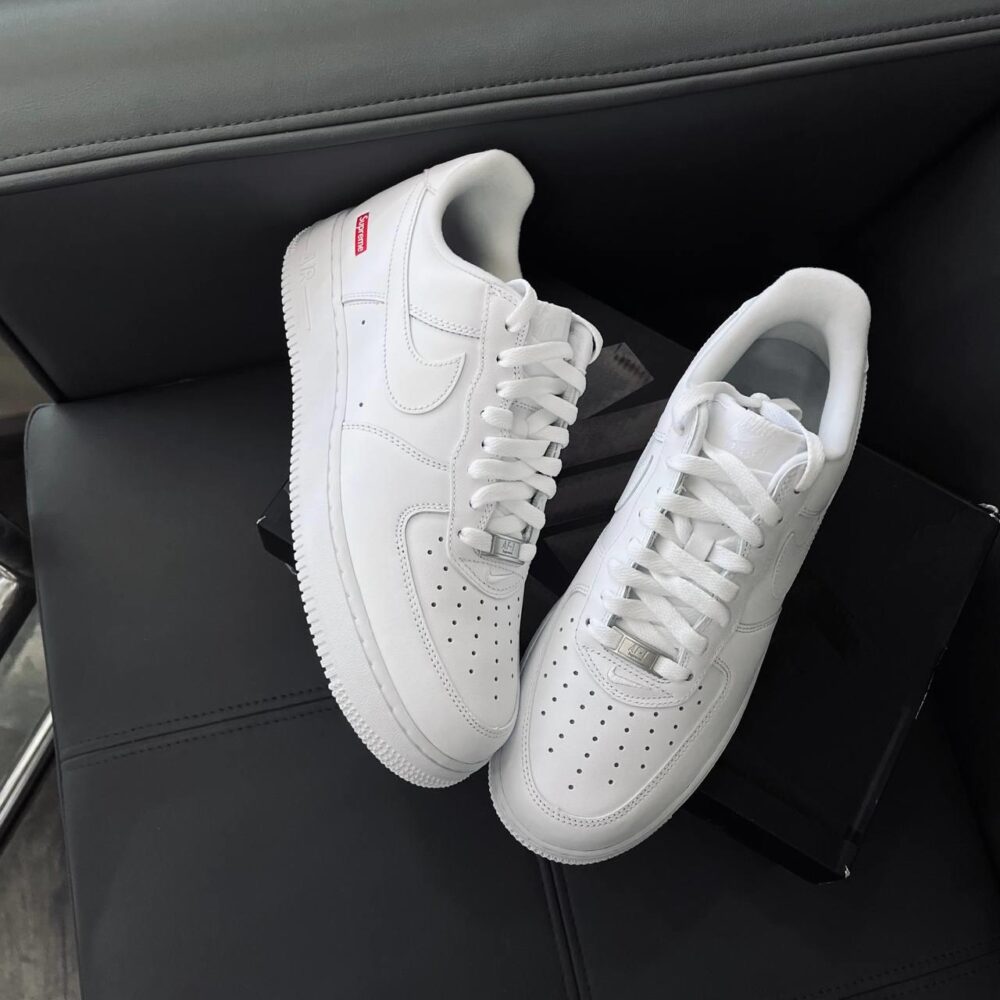 Nike  Air Force 1x Supreme Low 'Box Logo - White' - Image 6