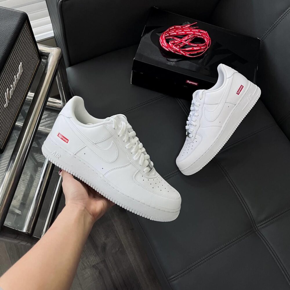 Nike  Air Force 1x Supreme Low 'Box Logo - White' - Image 7