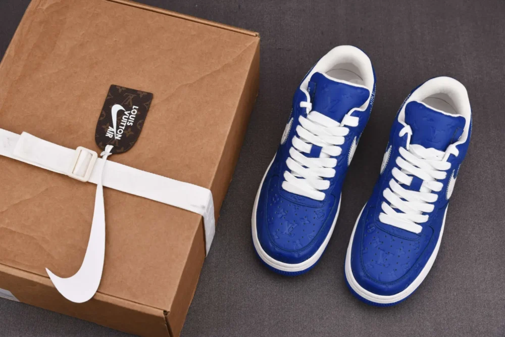Louis Vuitton x Nike Air Force 1 Low 'By Virgil Abloh Navy Blue' - Image 13