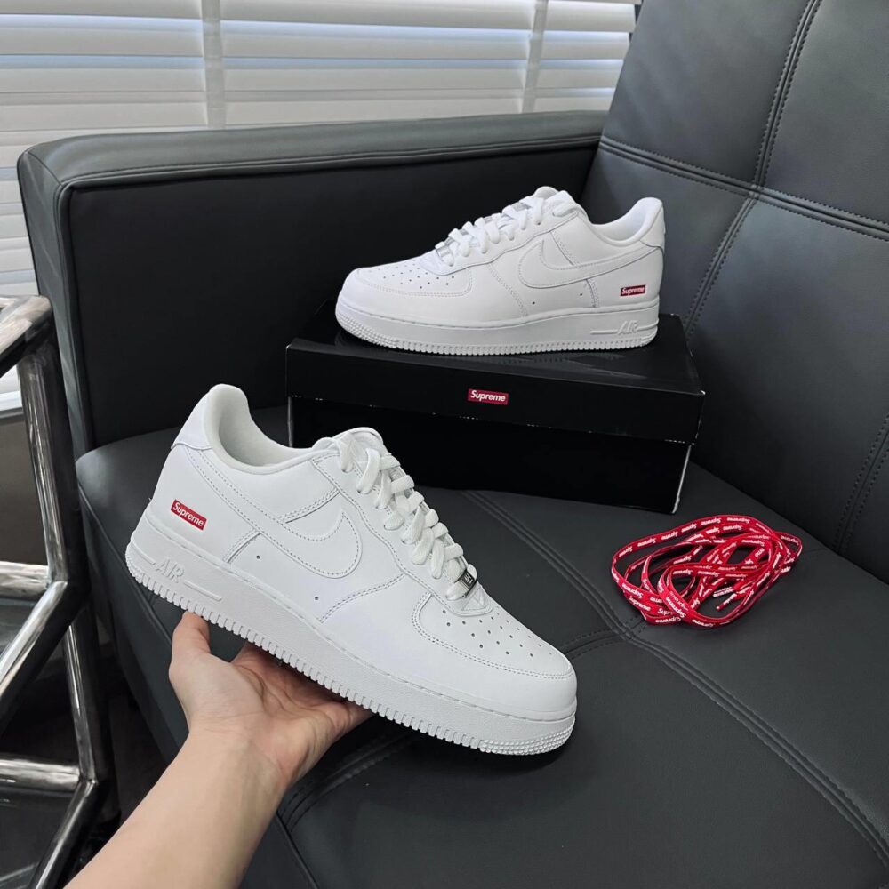 Nike  Air Force 1x Supreme Low 'Box Logo - White' - Image 9