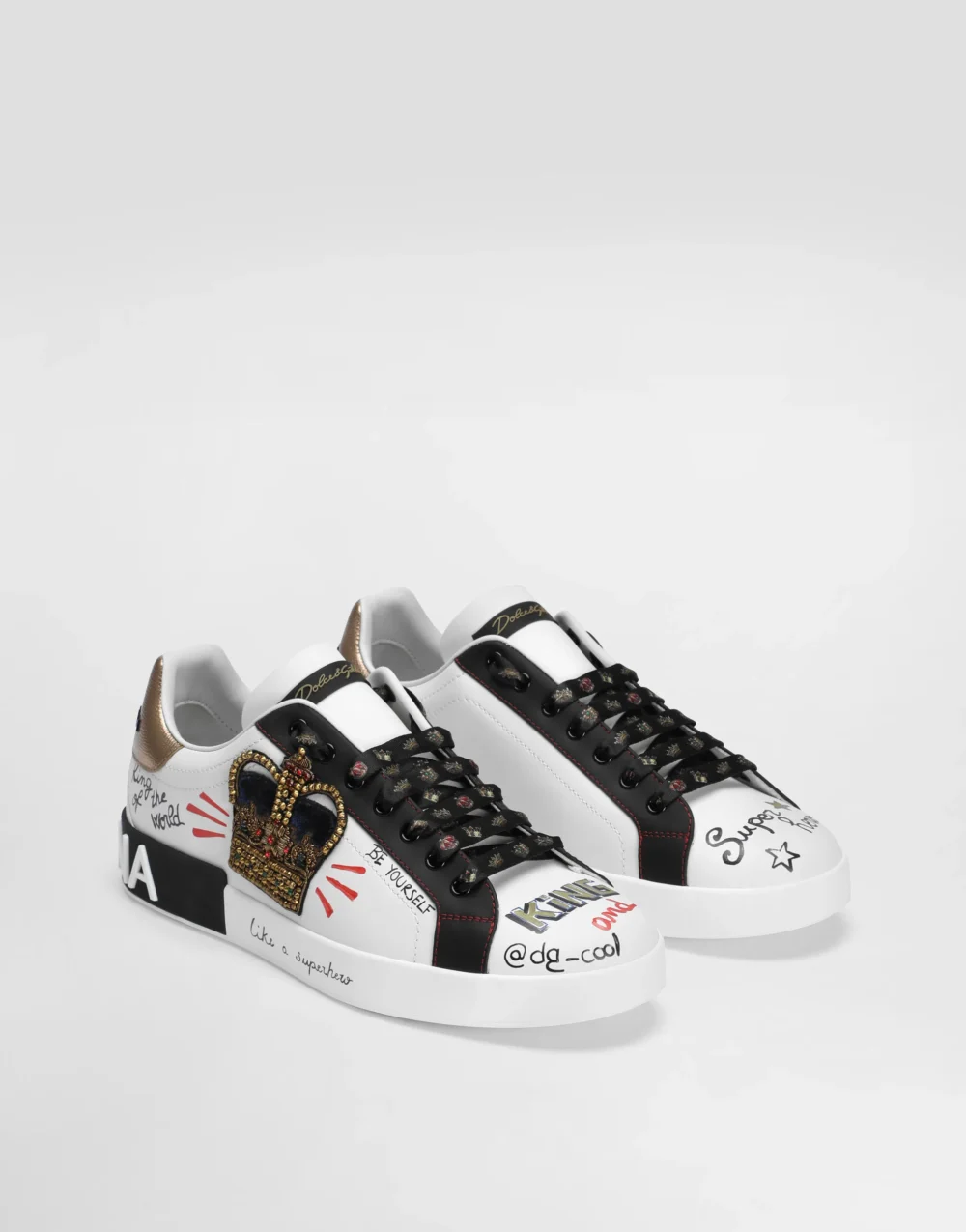 D&G Portofino Sneakers In Printed Nappa Calfskin With Patch - Image 5