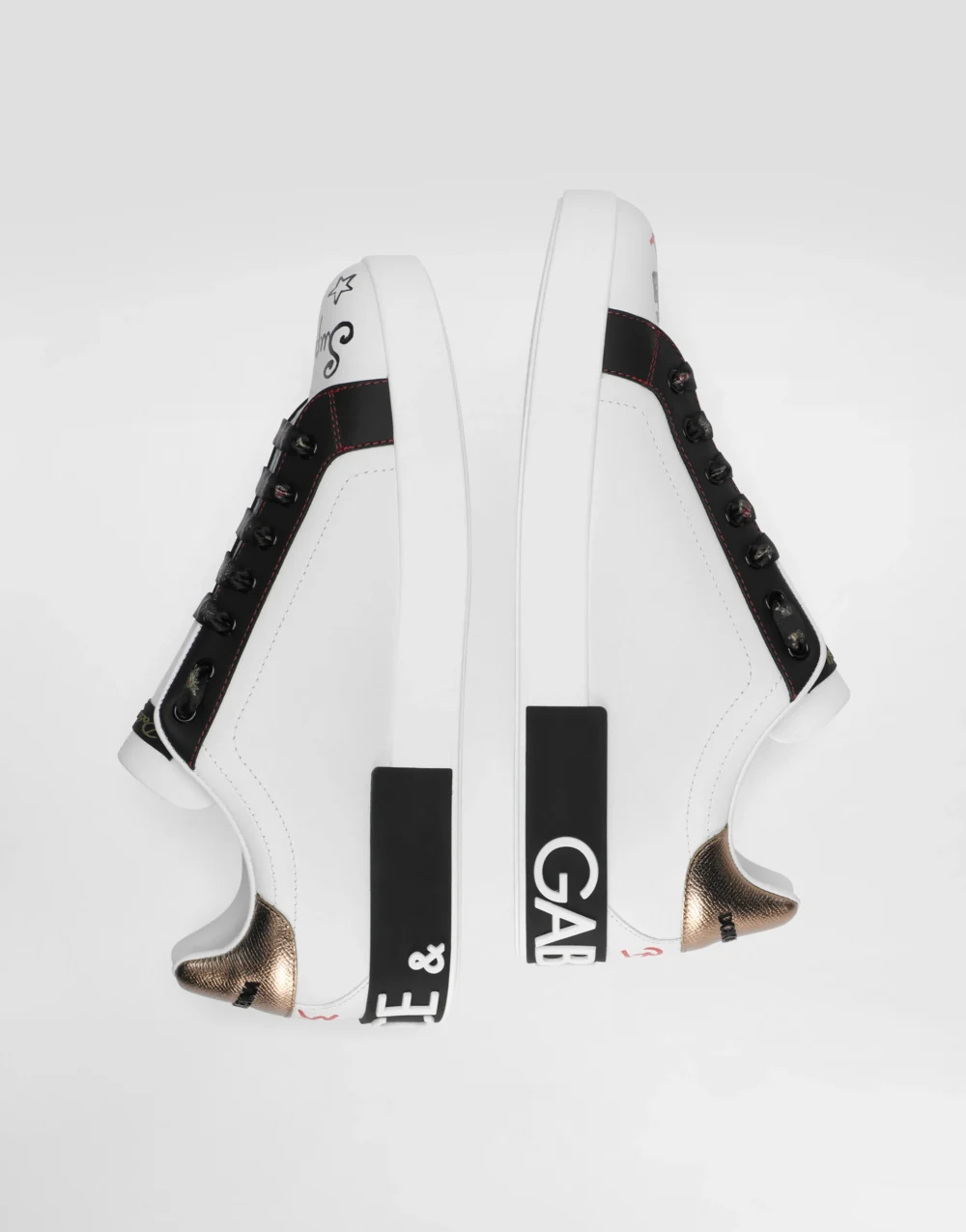 D&G Portofino Sneakers In Printed Nappa Calfskin With Patch - Image 2