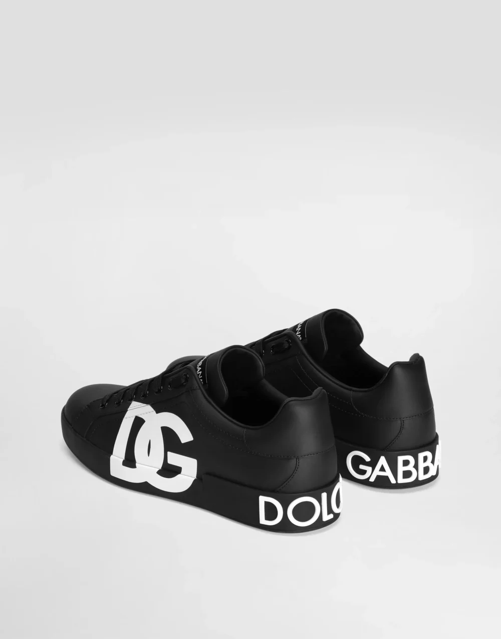 D&G Calfskin Nappa Portofino Sneakers With Logo Print - Image 3