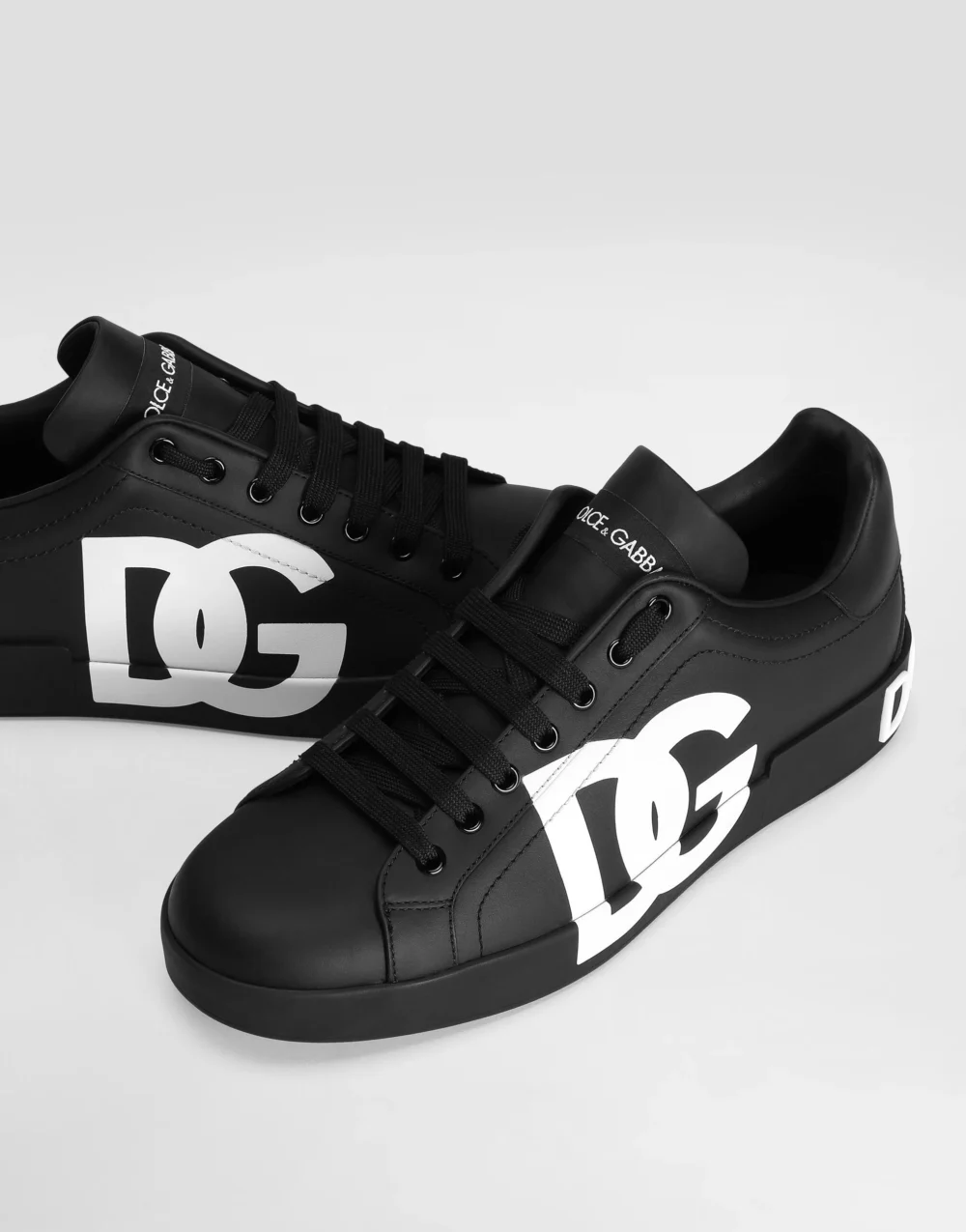 D&G Calfskin Nappa Portofino Sneakers With Logo Print - Image 2