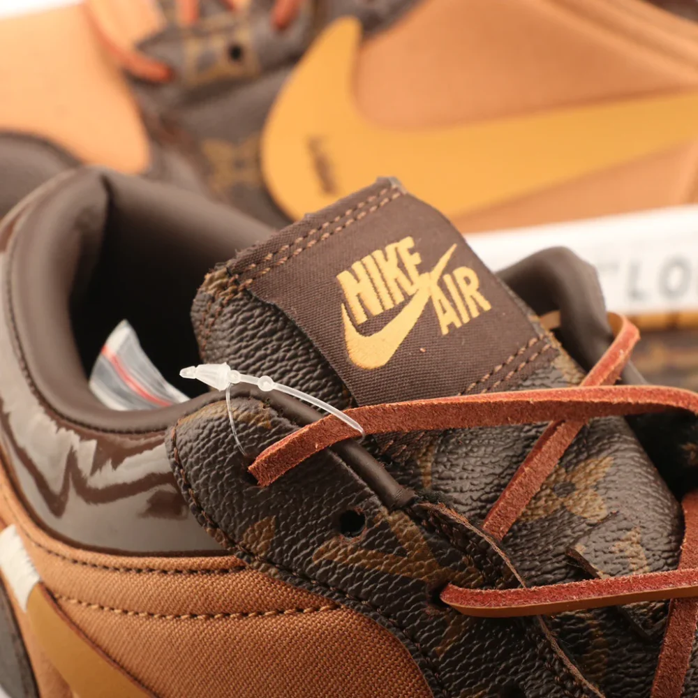 Nike Air Jordan 1 x LV Low Custom – Brown/Gold Monogram - Image 7