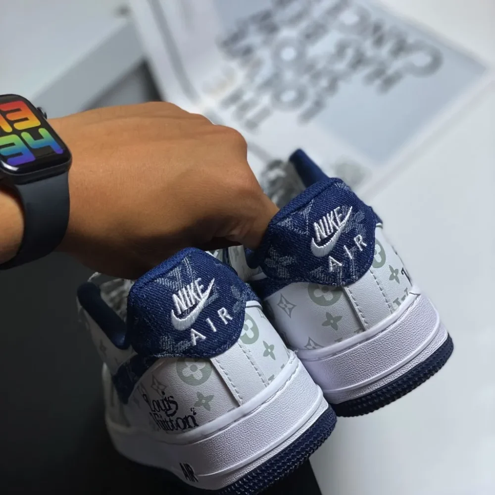 Louis Vuitton x Nike Air Force 1 07 Low 'White Blue' - Image 9