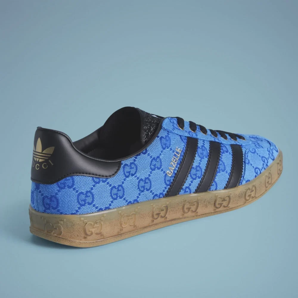 Adidas x Gucci Gazelle 'Blue GG Monogram' - Image 4
