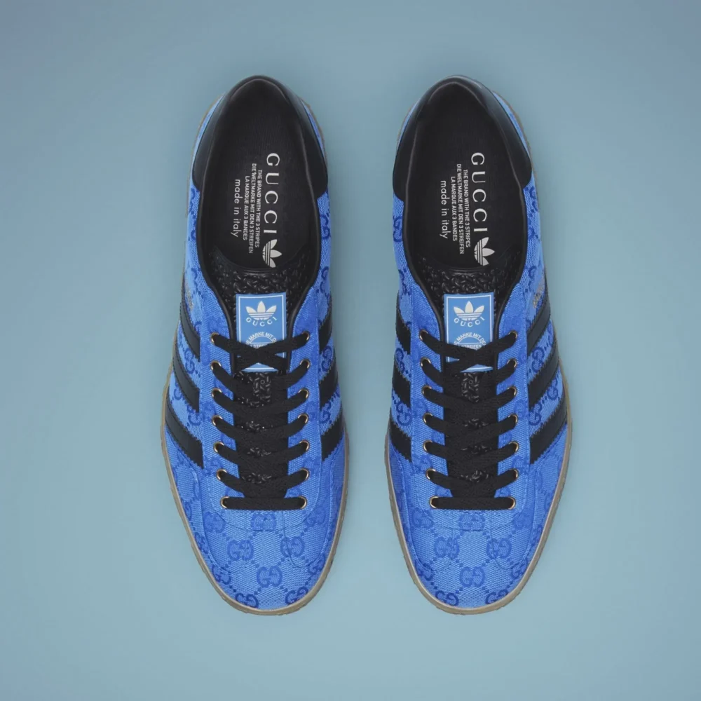 Adidas x Gucci Gazelle 'Blue GG Monogram' - Image 3