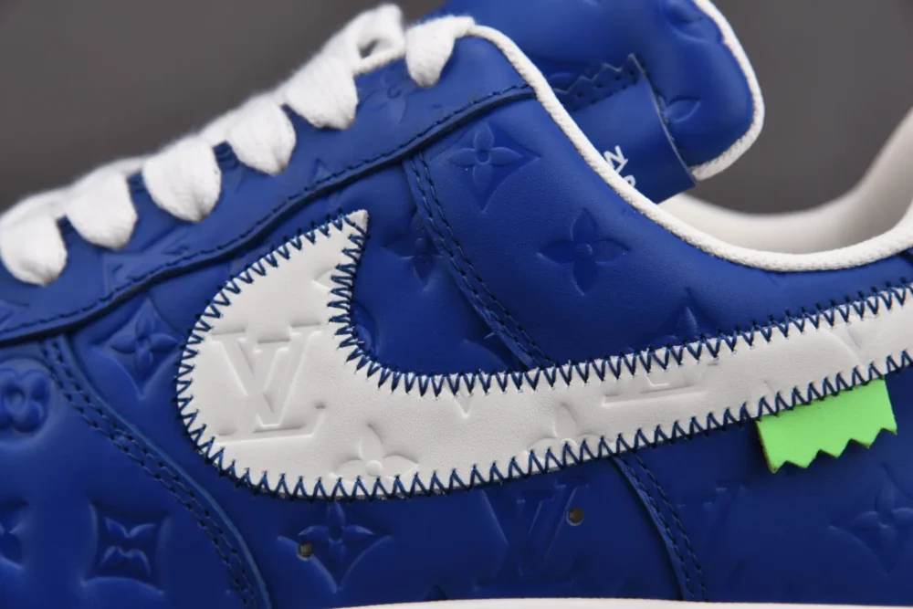 Louis Vuitton x Nike Air Force 1 Low 'By Virgil Abloh Navy Blue' - Image 9