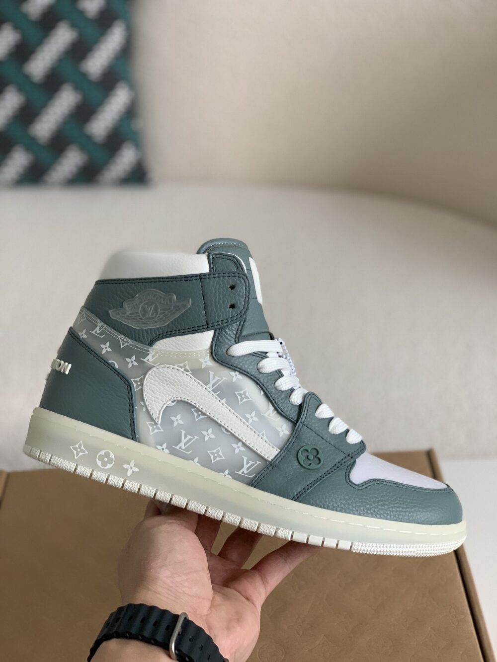 Nike Air Jordan 1 x LV High Custom by The Shoe Surgeon - Image 5