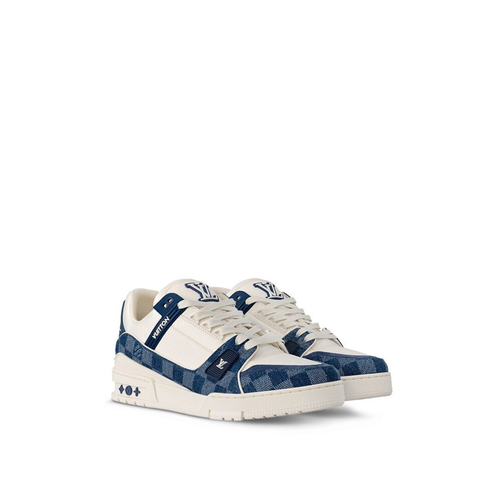 Louis Vuitton LV Trainer Sneaker 'Damier Denim Blue' - Image 3