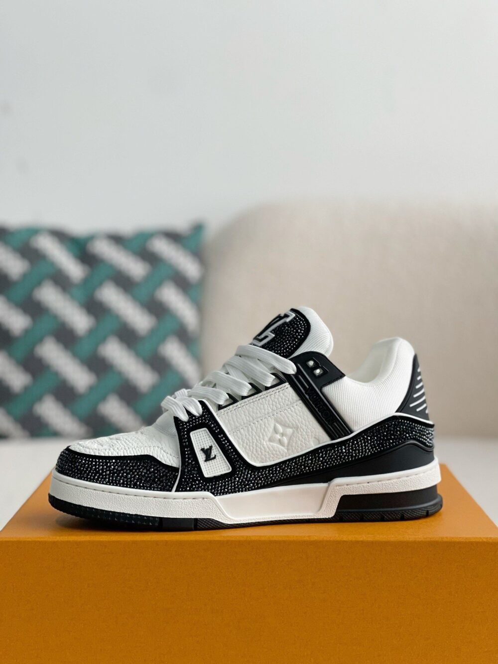 Louis Vuitton LV Trainer Sneaker 'Denim Monogram Black Diamond' - Image 13