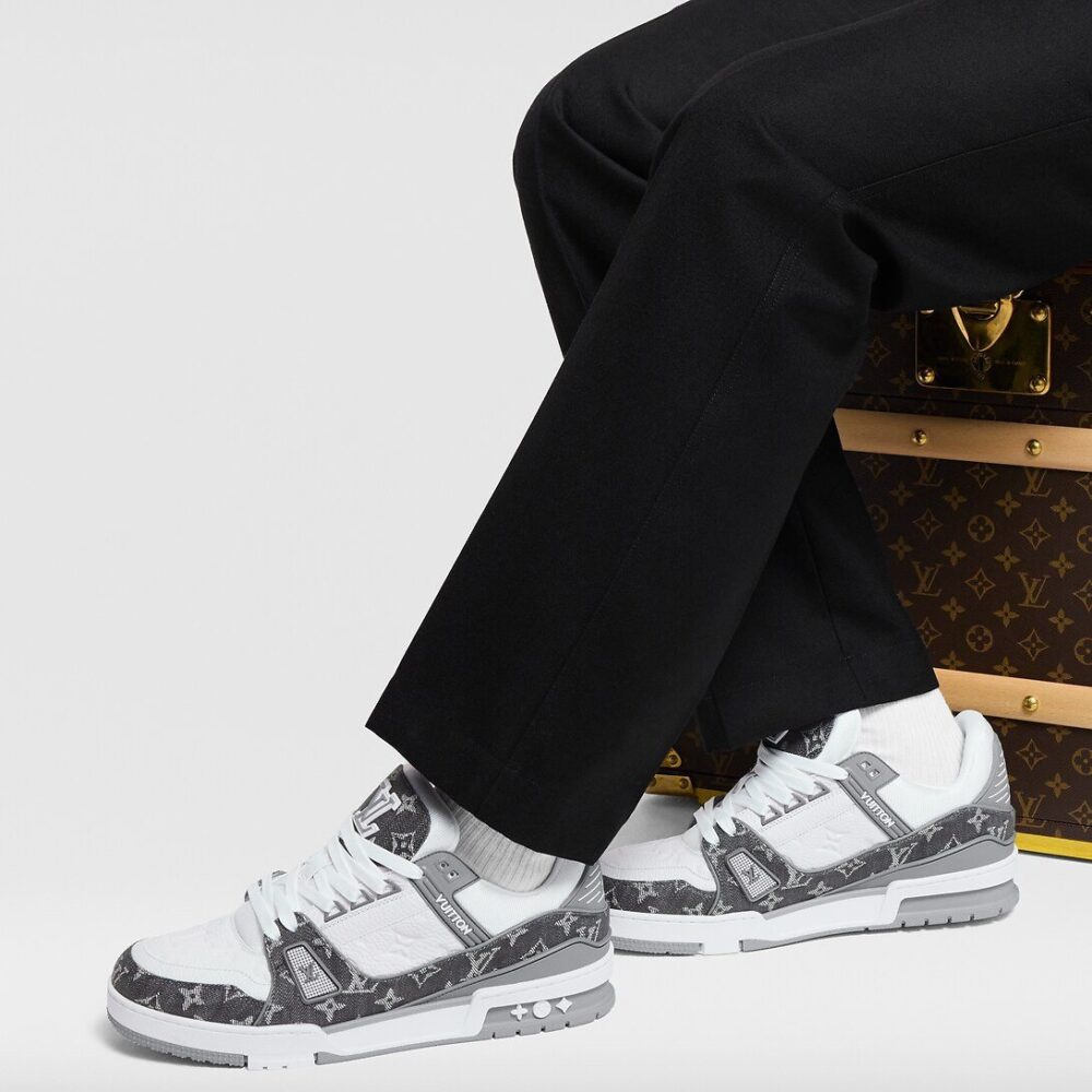 Louis Vuitton LV Trainer Sneaker 'Denim Monogram Grey' - Image 4
