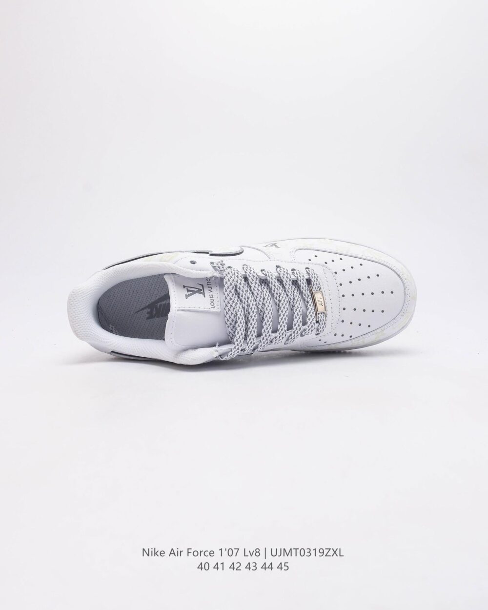 Louis Vuitton x Nike Air Force 1 Monogram Grey Frost Edition (Custom) - Image 5