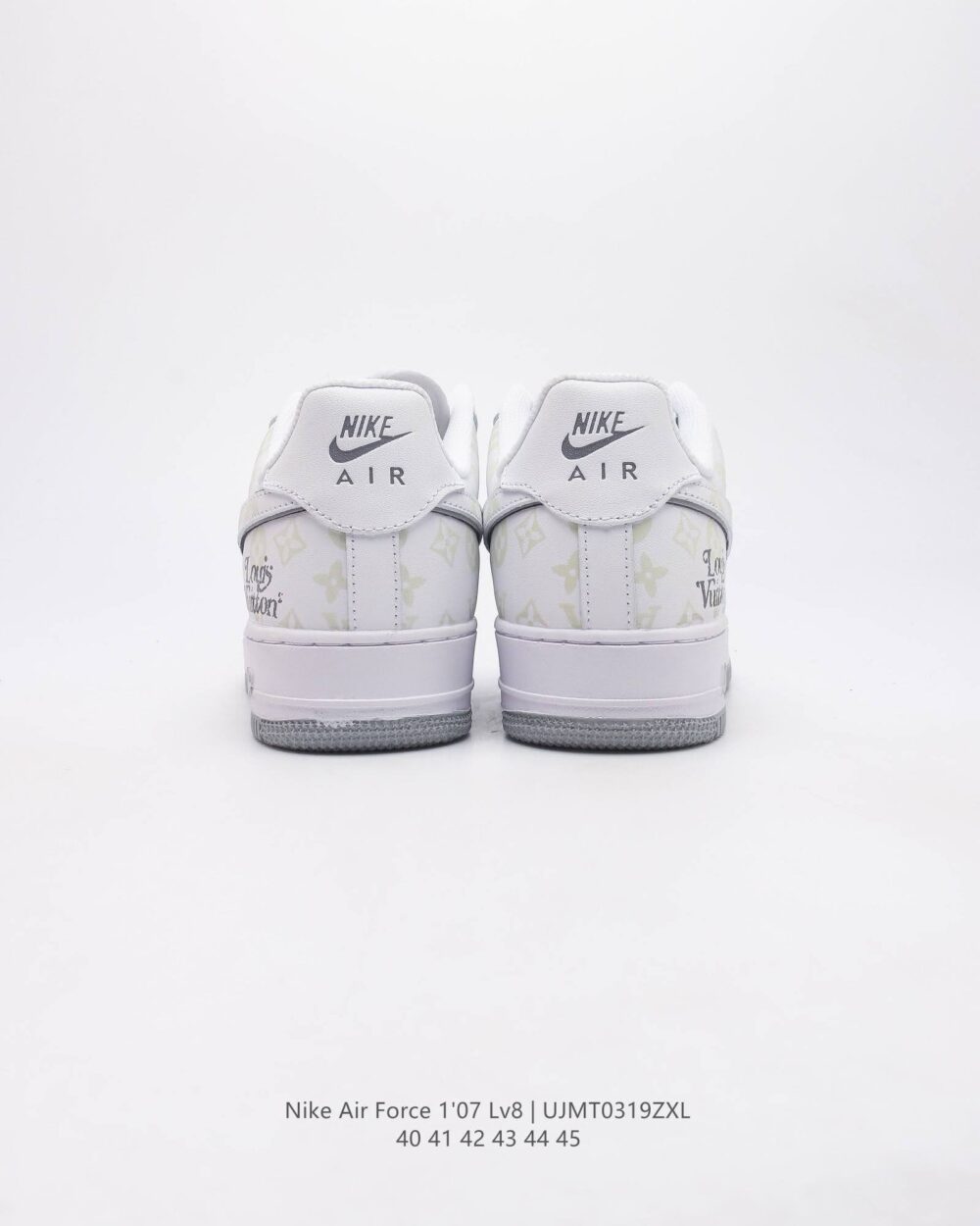 Louis Vuitton x Nike Air Force 1 Monogram Grey Frost Edition (Custom) - Image 6