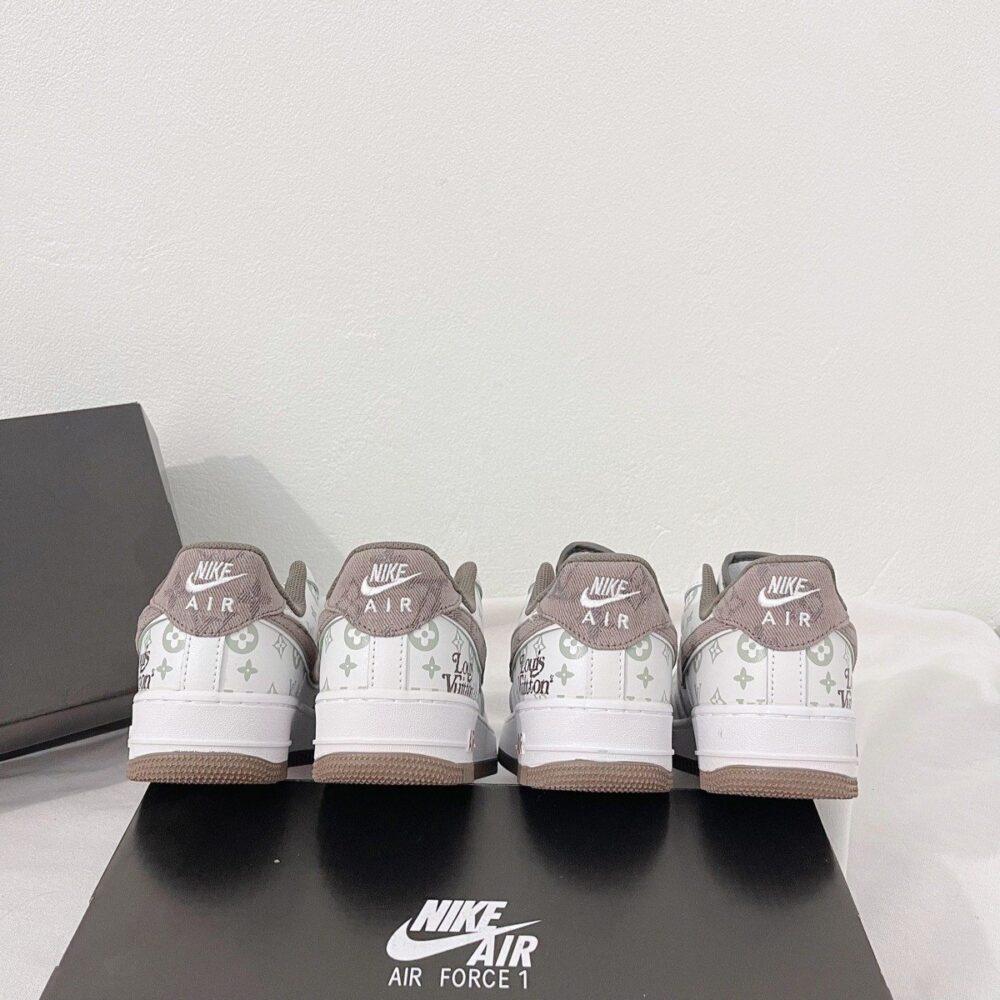 Louis Vuitton x Nike Air Force 1 White Mocha Monogram (Custom) - Image 7