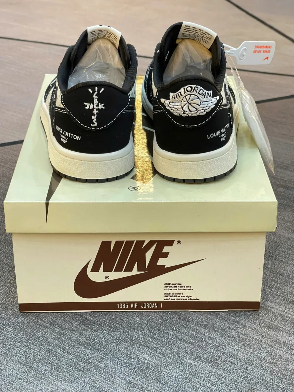Louis Vuitton x Nike Air Jordan 1 Low "Panda Monogram" (Custom) - Image 4