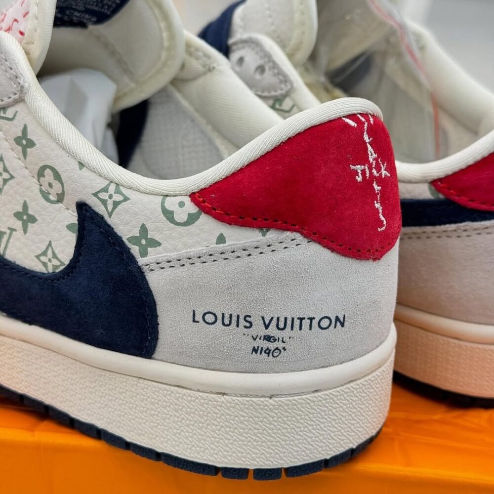 Louis Vuitton x Nike Air Jordan 1 Low "Tricolor Monogram" (Custom) - Image 7