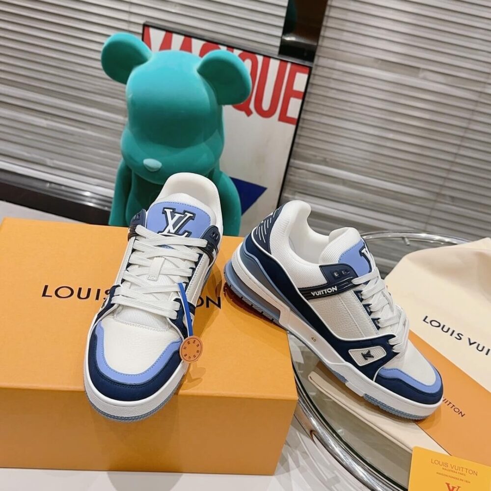 Louis Vuitton LV Trainer "Blue Beige" - Image 9