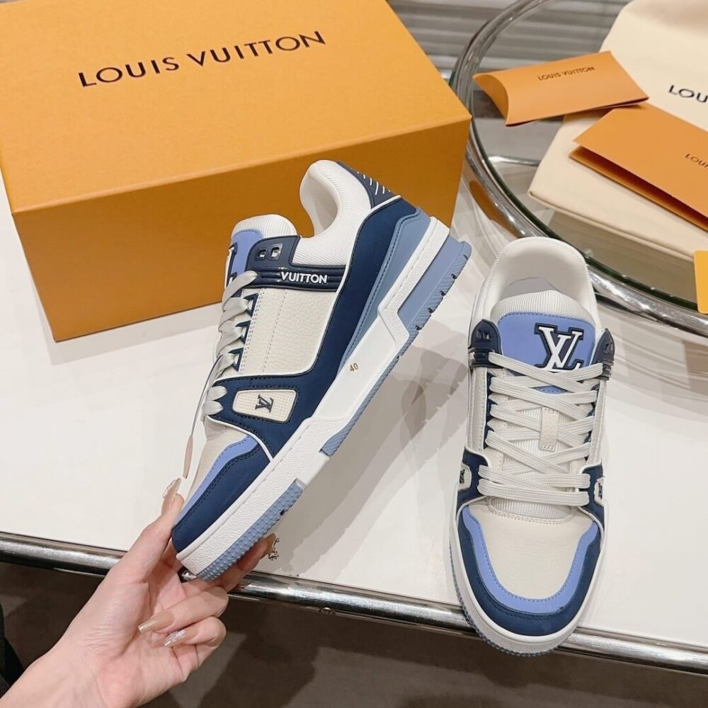 Louis Vuitton LV Trainer "Blue Beige" - Image 10