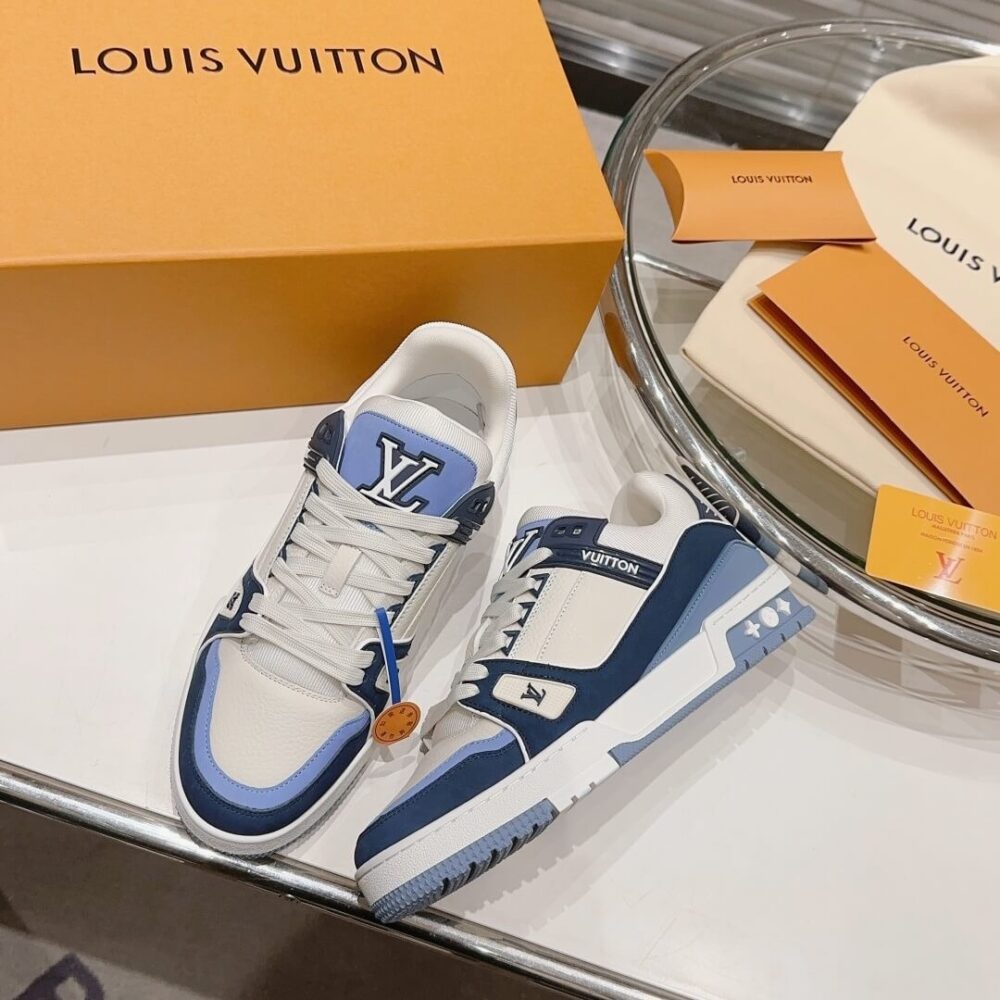 Louis Vuitton LV Trainer "Blue Beige" - Image 7